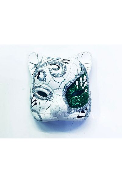 nuit dose Venetian Cat Model Magnet Made of Green Color Embroidered Ceramic Material