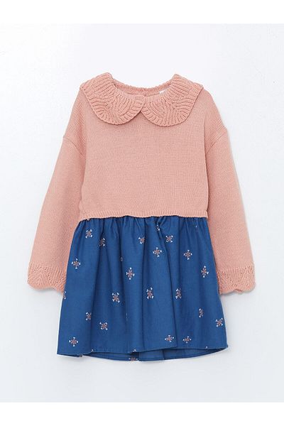 LC Waikiki Lw - Baby Collar Long Sleeve Floral Girl's Dress