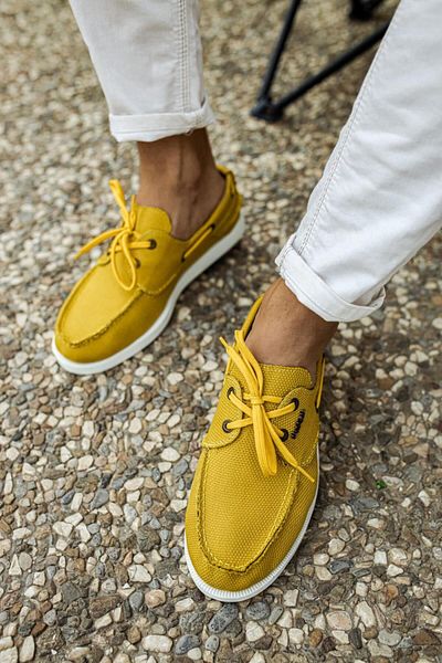 CEKAVE Seasonal Linen Shoes Yellow