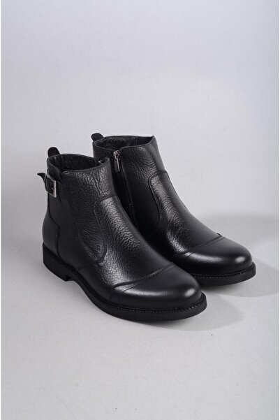 SEÇ KUNDURA Γνήσιες δερμάτινες μαύρες ανδρικές μπότες - SEÇ 4974