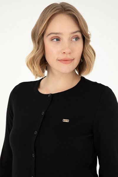U.S. Polo Assn. Γυναικεία Μαύρη Βασική Πλεκτή Ζακέτα 50288996 -VR046