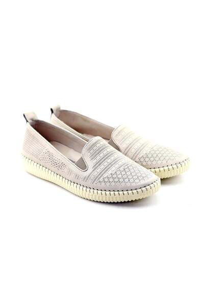 SEÇ KUNDURA حذاء كاجوال من الجلد الطبيعي موديل 7232 باللون البيج