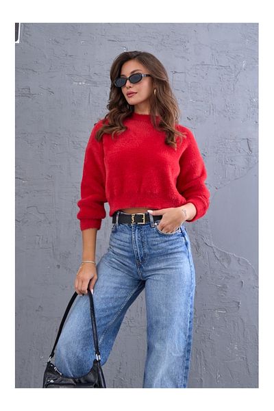Elif Özbey Butik Pulover roșu moale