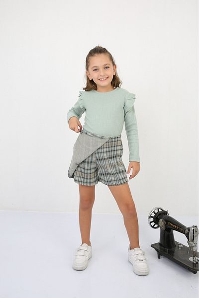 tunays shopping Girl's Top and Bottom Set with Shorts Skirt