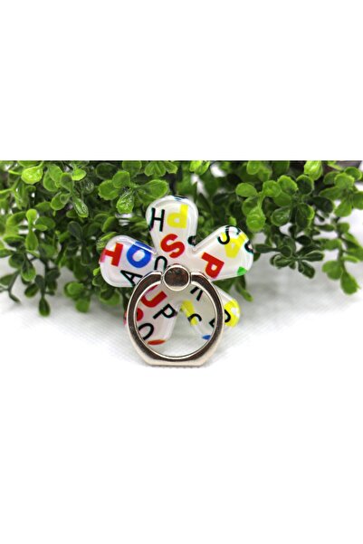 Tezcan Aksesuar Çiçek Tasarım Desenli Yüzük Popsocket ve Parmak Tutucu