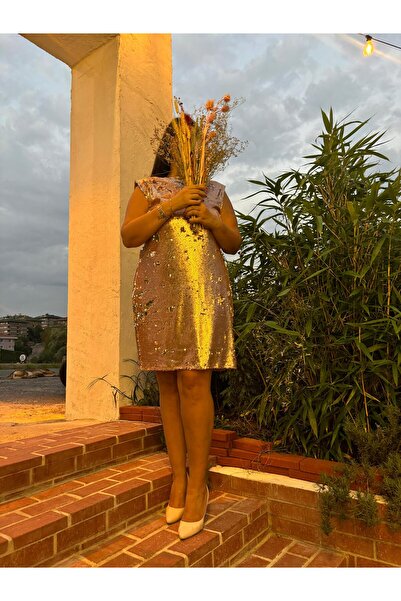 Tuğçe Saray payetli davet elbisesi, küçük ve büyük beden, kadın abiye elbise, düğün, nişan elbisesi