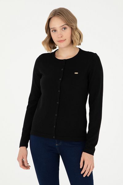 U.S. Polo Assn. Γυναικεία Μαύρη Βασική Πλεκτή Ζακέτα 50288996 -VR046