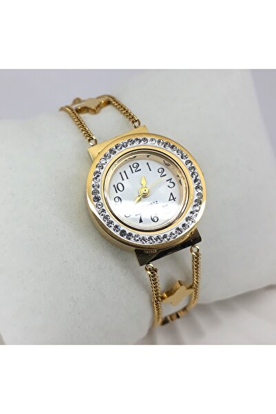 PİNA HEDİYELİK AKSESUAR Çelik Bileklik Saat Yıldız Detaylı Zirkon Taşlı Sevgi...