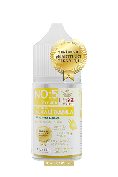 Hyggefoods Yeni Nesil Alkali Damla No.5 Immune - Yüksek Antioksidanlı Ph Arttırıcı - Su Içmeye Yardımcı