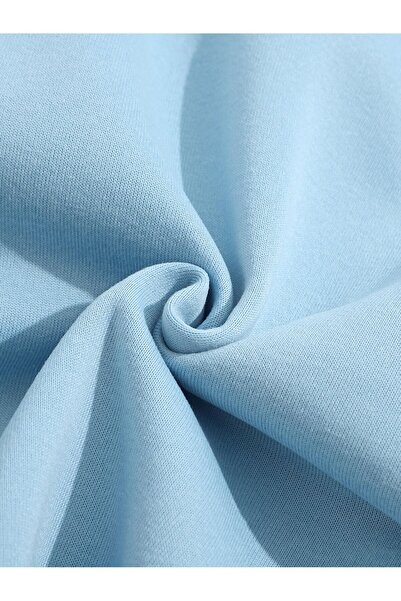 aynewmoda Blue Oversize Hooded Sweatshirt - Originals Front Printed Hoodie