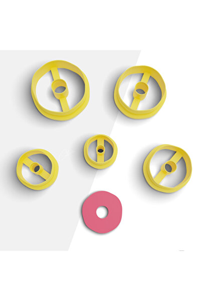 flament aşk دونات بوليمر ذات شكل عضوي - دائري واسع، قالب قطع الطين، قالب القرط والمجوهرات، 5 مقاسات، رقم: 855