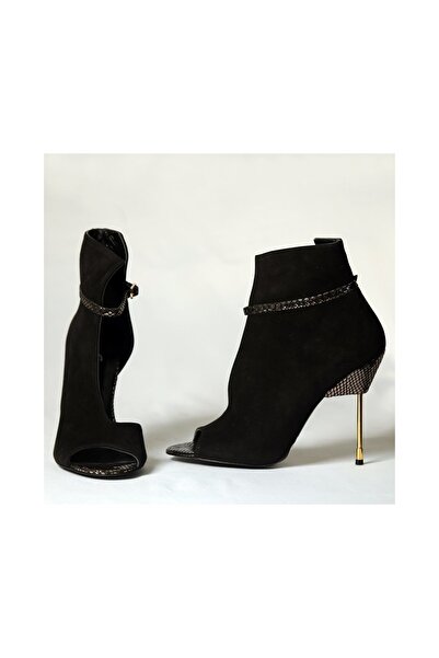 SEÇ KUNDURA Dmz 17504 - Черни боти от естествена кожа с уникален дизайн