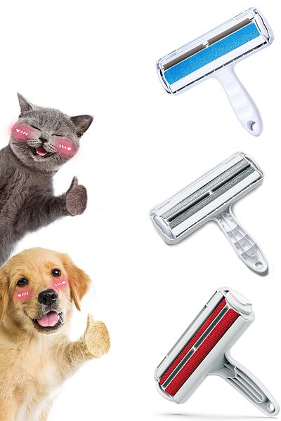 Efege Cat Dog Pet Hair Collector Bristle Cleaner Carpet Bed Dust Collection Tool with Purse Chamber