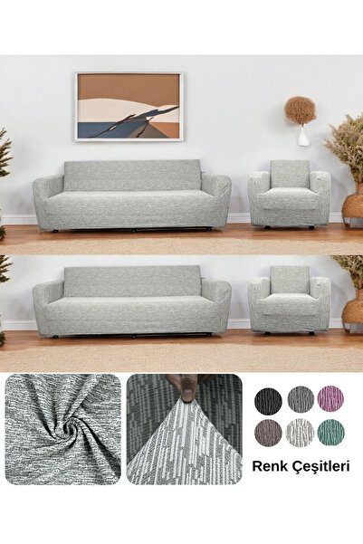 Hantaj Streç Lastikli Esnek Yıkanabilir Pamuklu 3 3 1 1 Jakarlı Antrasit Kolt...