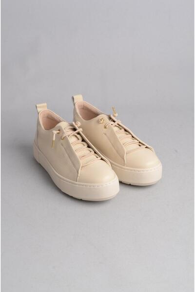 SEÇ KUNDURA ΓΝΗΣΙΟ Δερμάτινο Ελαστικό Μπεζ Αθλητικά - SEÇ 2401