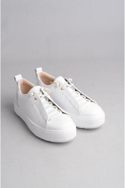 SEÇ KUNDURA SEÇ 2401 Γνήσιο Δερμάτινο Λευκό Αθλητικά Παπούτσια - Ελαστικά Παπ...