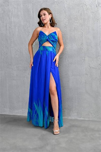 Dipmoda rochie de seara fără bretele din sifon cu fanta pentru femei DPS9359