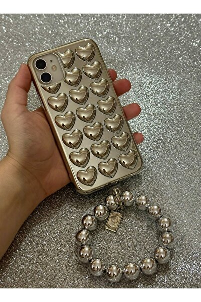 HYPERSOFT Iphone 12 ve 12 Pro (6.1 inç) Uyumlu Bileklik Charm Aksesuarlı Parl...