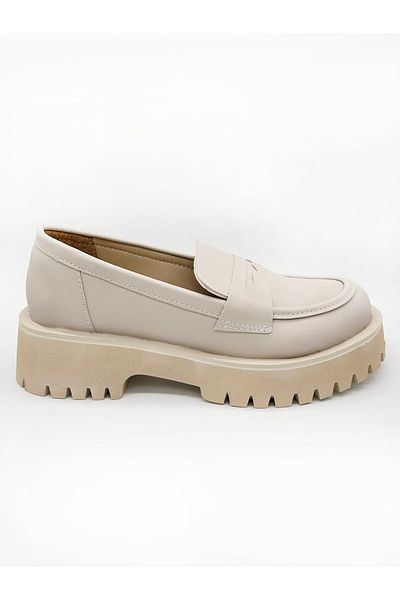 MAGGIO Μπεζ Γυναικείο Loafer - Trak Sole Casual Παπούτσια