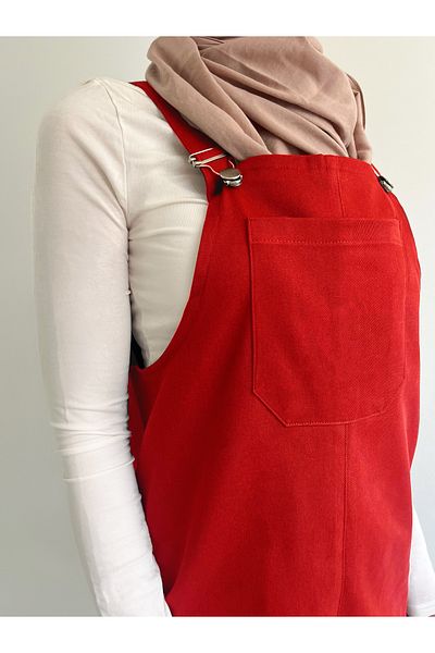 FREYA MODA Red Jumpsuit - with Front Kangaroo Pocket and Comfortable Fit