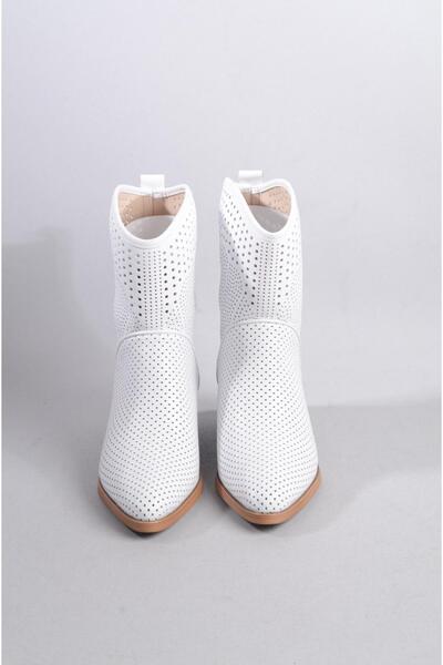 SEÇ KUNDURA ΕΠΙΛΕΞΤΕ 8590 ΓΝΗΣΙΟ ΔΕΡΜΑ ΚΑΛΟΚΑΙΡΙΝΕΣ ΜΠΟΤΕΣ WESTERN (Ύψος τακουνιού: 5cm) ΛΕΥΚΟ