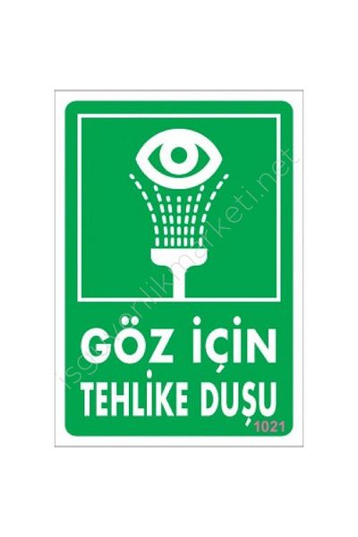 Angoravi Hazard Shower Warning Sign for Eye 17.5x25 CODE:1021