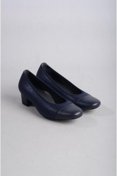 SEÇ KUNDURA EBRU 7097 PIELE VERITĂ - PANTOFI CU TAC COMFORT FEMEI ALBASTRU ÎN...