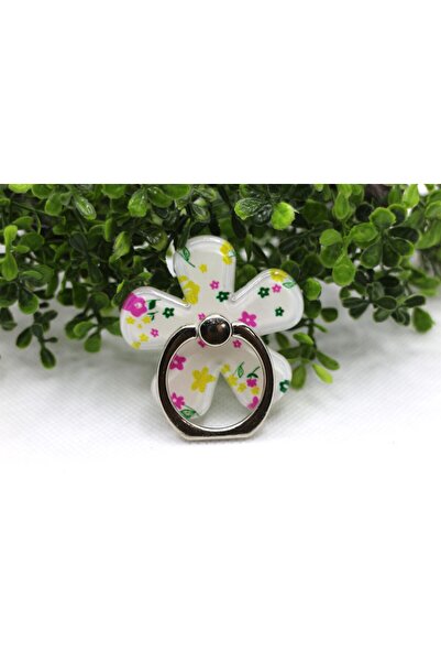 Tezcan Aksesuar Çiçek Tasarım Desenli Yüzük Popsocket ve Parmak Tutucu