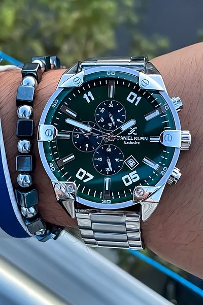 Daniel Klein All Functions Waterproof Highlighter New Season Men's Steel Watch Bracelet with Active Calendar