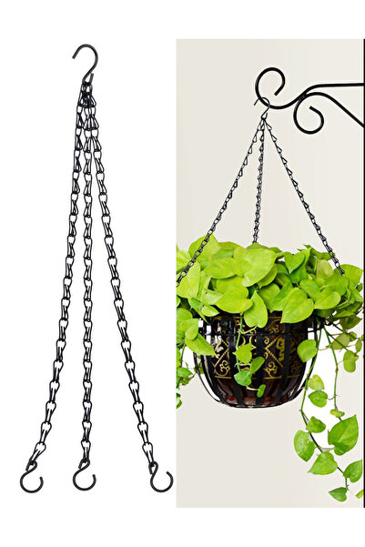 Etsylight Metal Saksı Sepet Zinciri, Çiçeklik Zinciri, Saksı Zinciri, Siyah R...