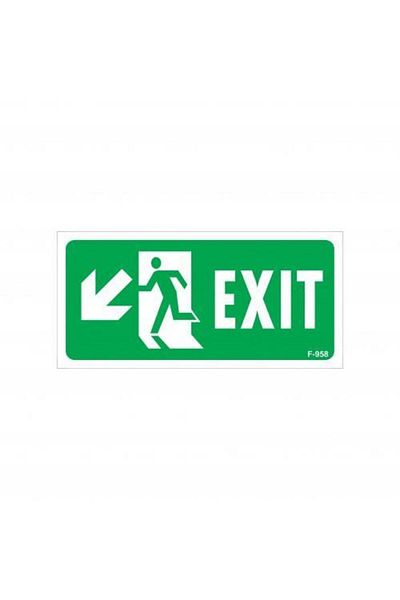 Angoravi Exit Left Down Warning Sign 17.5x25 CODE: 958