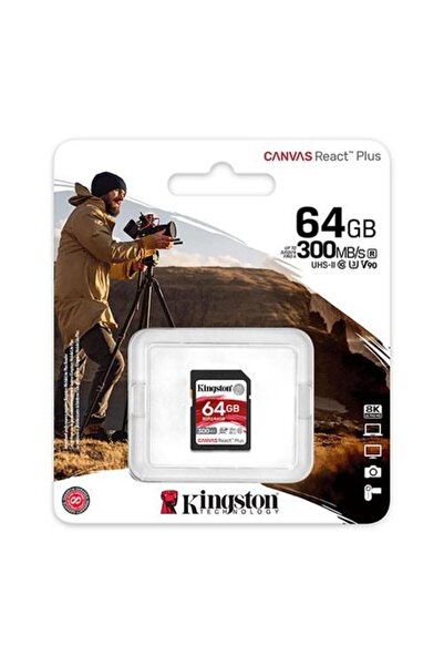 Kingston Sdr2-64Gb Canvas React Plus Sdxc Uhs-II 300R-260W U3 V90 For Full Hd...