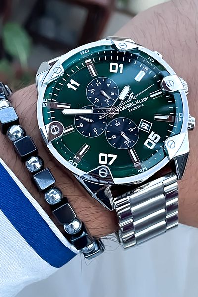 Daniel Klein All Functions Waterproof Highlighter New Season Men's Steel Watch Bracelet with Active Calendar