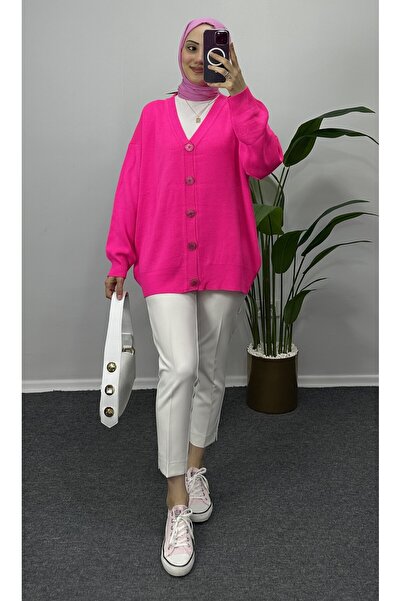 bybaharoz Buttoned Pique Cardigan