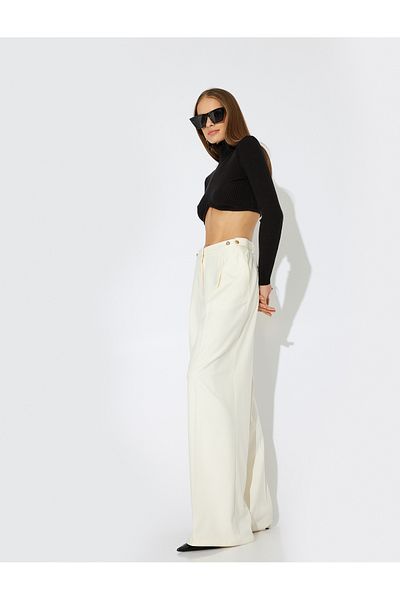 Koton X Zeynep Pillow - Pocketed Pleat Detailed Palazzo Trousers