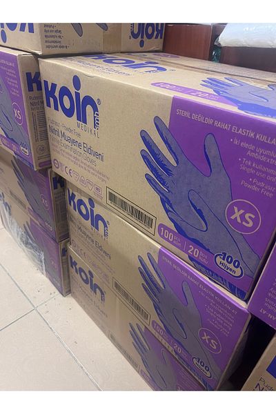 KOİN XS Blue Nitrile Powder-Free Gloves 100S