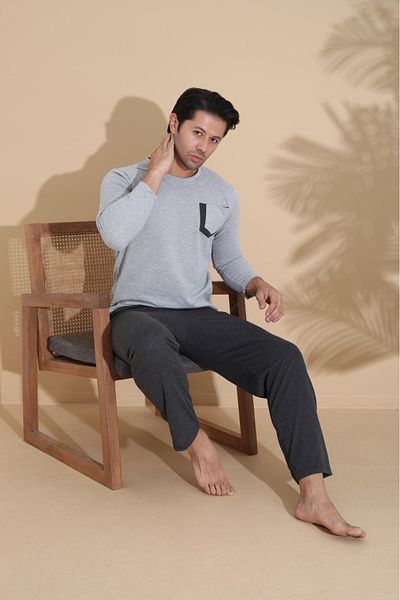 LİLA İÇ GİYİM Men's Single Jersey Pajama Set
