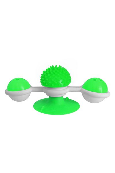 Wovna Suction Cup Pinwheel Ball Rotating Cat Toy 8 cm-18 cm Green