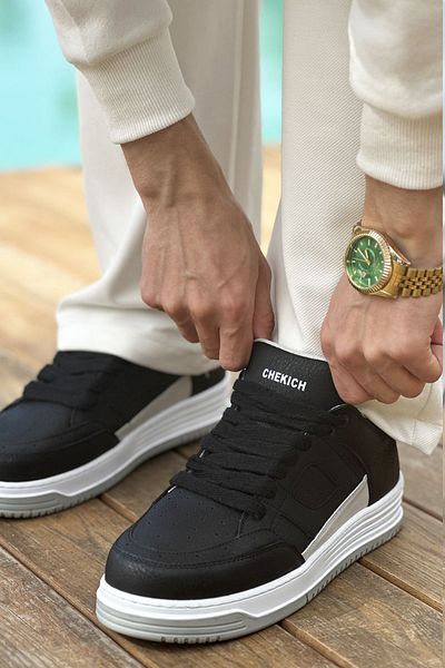 Paolo Zaccardi P2410 Avax pantofi pentru bărbați - talpă ortopedică, piele casual, pantofi sport negri CBT