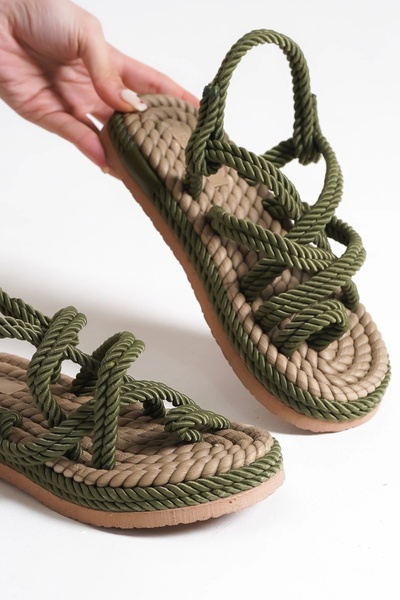 Moda Değirmeni Khaki Women's Sandals