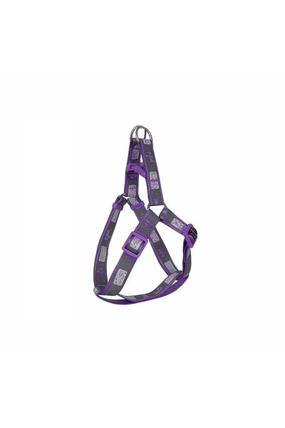 K&A Dog Chest Collar Set Dog Patterned 120 Cm-34 Cm-47 cm Purple