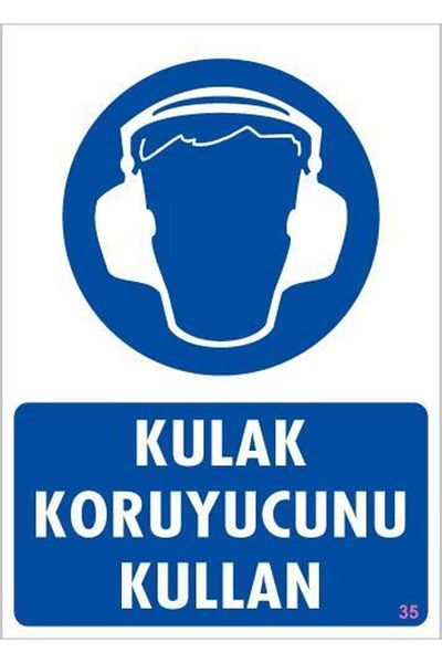 MarDyHome Ear Protector Use Warning Sign 25x35 CODE: 35