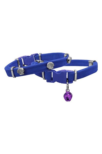 Angoravi Velvet Cat Collar Midyeli 20-32 cm Blue
