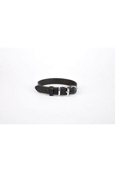 Angoravi Leather Handmade Dog Collar 1.5x20-26 cm Black