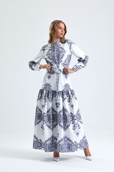 WellWay Rochie din stofă Atlas (curea inclusă) - NHN89 neagră