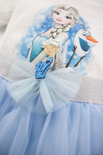 LOGO AKSESUAR Kız Çocuk Elsa Mavi Tütü Ikili Takım - Elsa Tokalı
