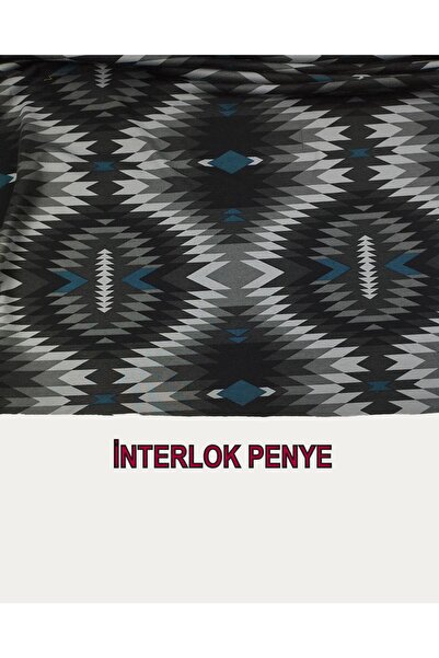 Kumaş Parça 150 см Сірий Чорний Турецький В'язаний Інтерлок
