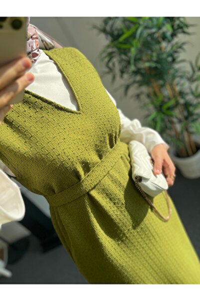 Nisa Nalbantoğlu Yağ Yeşili Tüvit Tesettür Jile