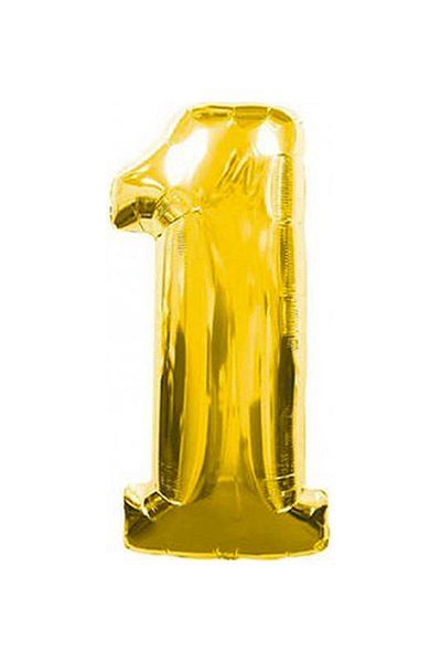 booddie 1 Year Old Number Foil Balloon Gold Color Birthday Age Balloon 100 cm (1 Meter)