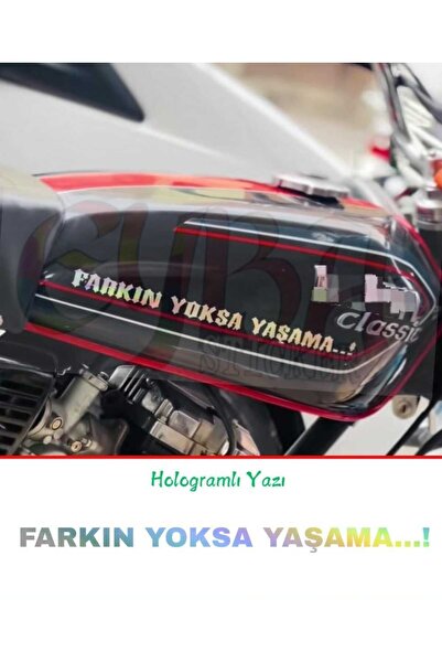 EYBA STİCKER FARKIN YOKSA YAŞAMA...! MOTORSİKLET hologramlı yazı sticker
